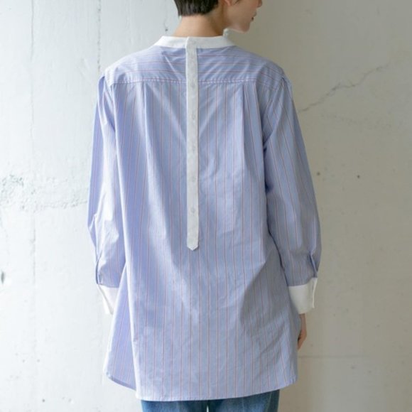 Tuck design Long sleeve blouse Tee - Picture 9 of 10